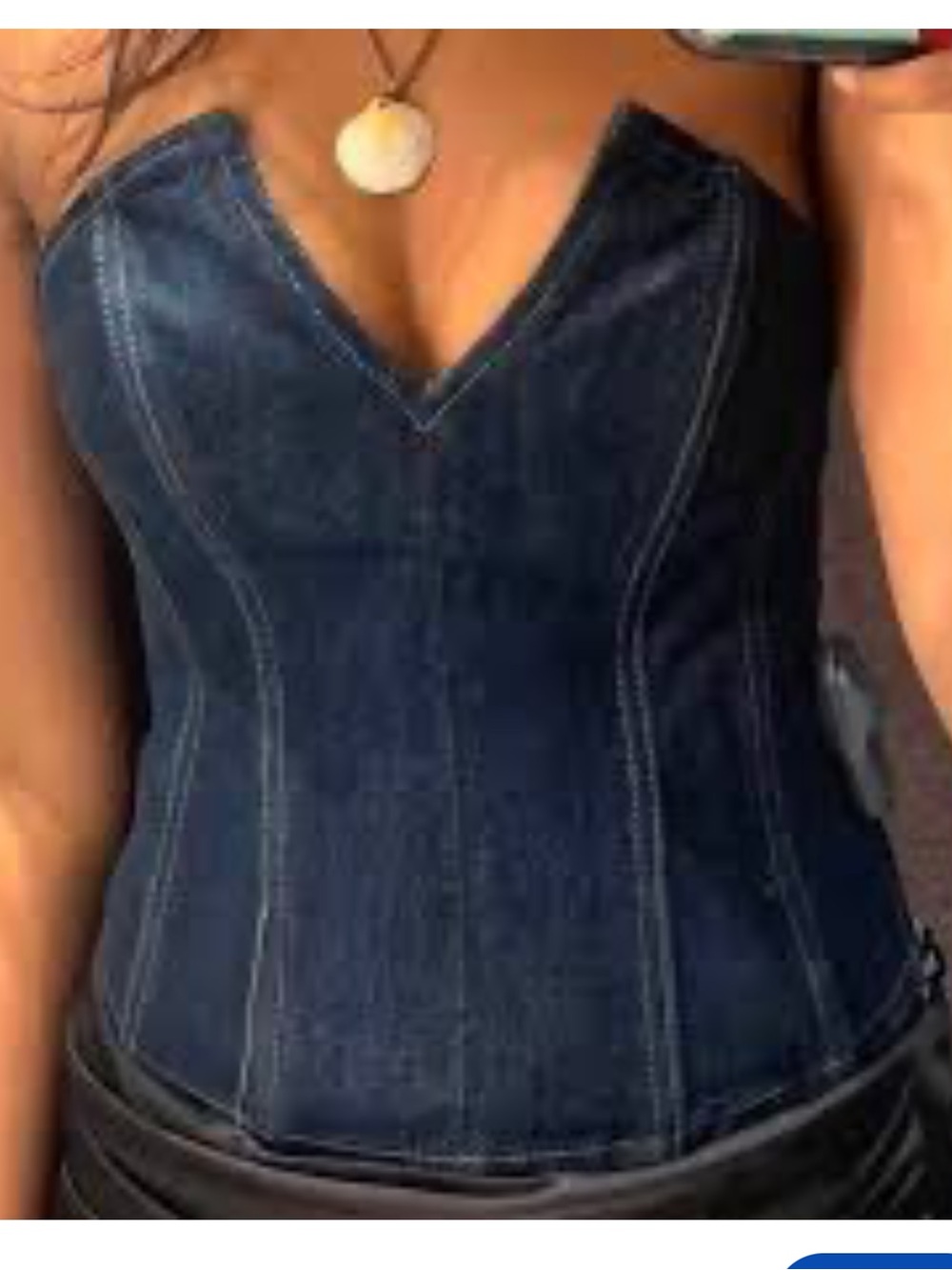 Zara ZW Denim Corset Top.